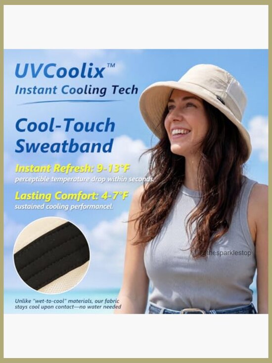 Wide Brim Bucket Sun Hat with Ponytail Hole UPF 50 Packable display picture 1